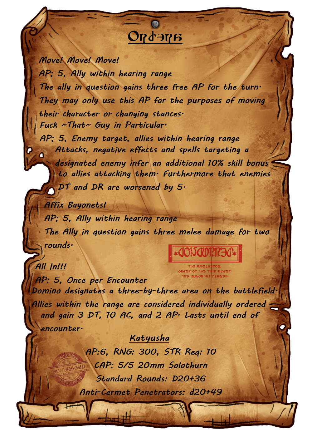 Orders