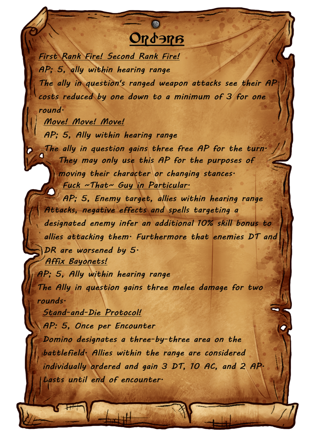 Orders