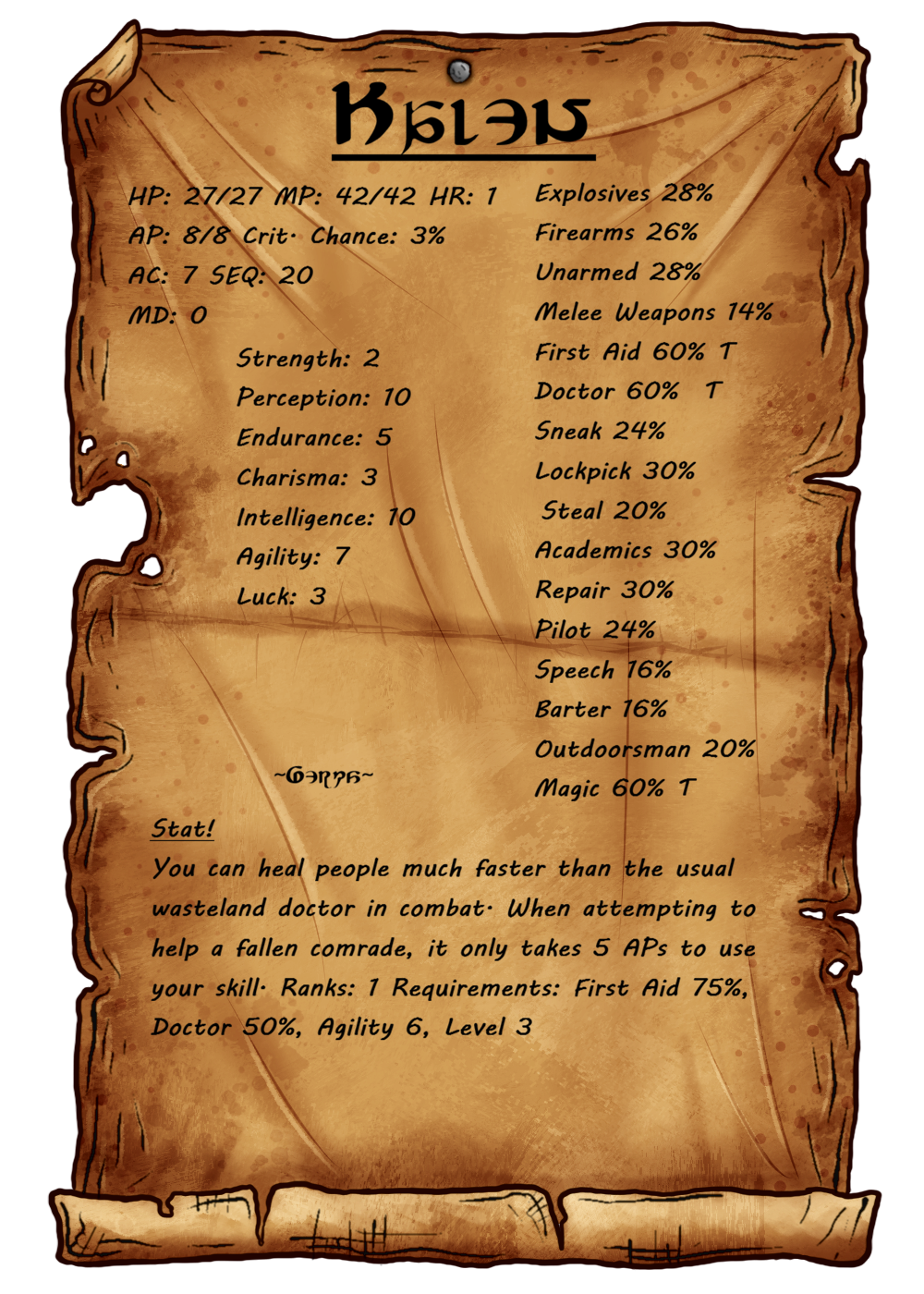 Stats/Perks Stats/Perks